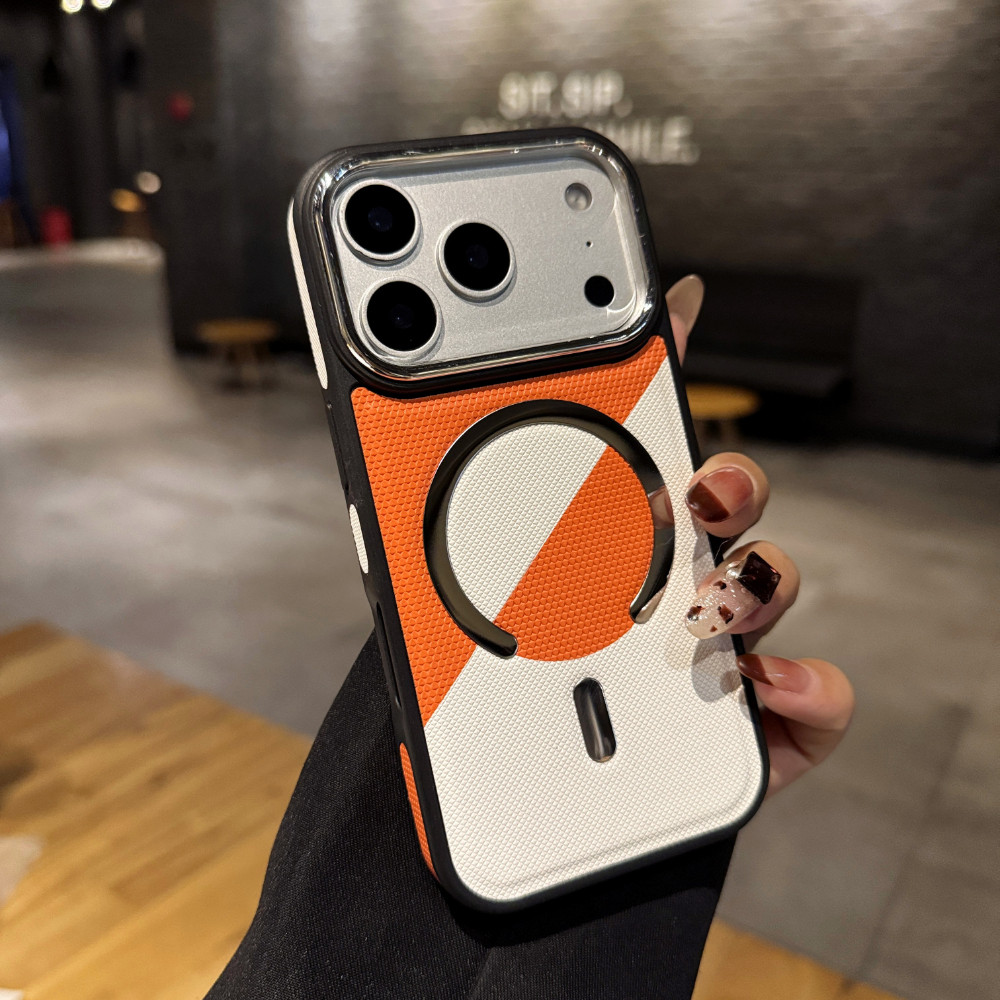Ốp Điện Thoại Từ Tính Chặn Màu Cho iPhone 17 16 15 14 13 12 Pro Max Họa Tiết Chống Rơi Chống Trơn Trượt Vỏ Thời Trang
