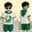 Bé Trai Trang Phục Sinh Nhật Khủng Long In Có Mũ Trùm Đầu Áo Thun Tay Ngắn Co Giãn Eo Quần Short 2 Chiếc Bộ Quần Áo