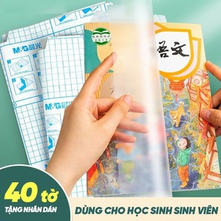 Decal Bọc Sách Vở Trong Suốt Tự Dính, Mềm Dai Chống Nước, 3 Cỡ Lớn Vừa Nhỏ, Kèm Nhãn, Thích Hợp Mọi Loại Sách Giáo Khoa