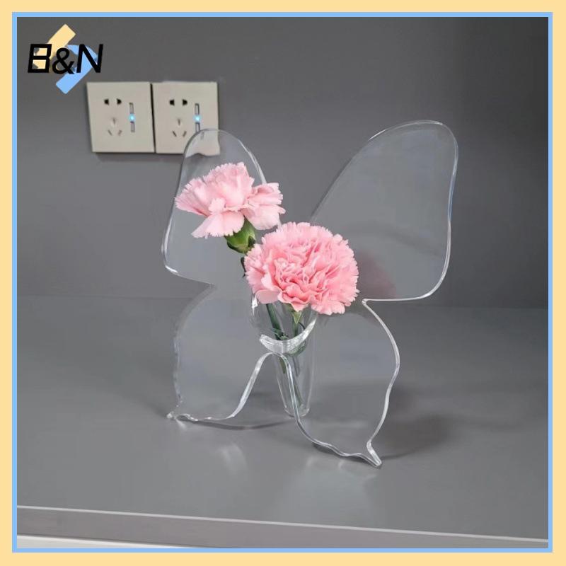 B & N Trong Suốt Bướm Acrylic Bình Hoa Ba Chiều Cắm Hoa Phụ Kiện Bình Bướm Trang Trí Nhà Cửa.