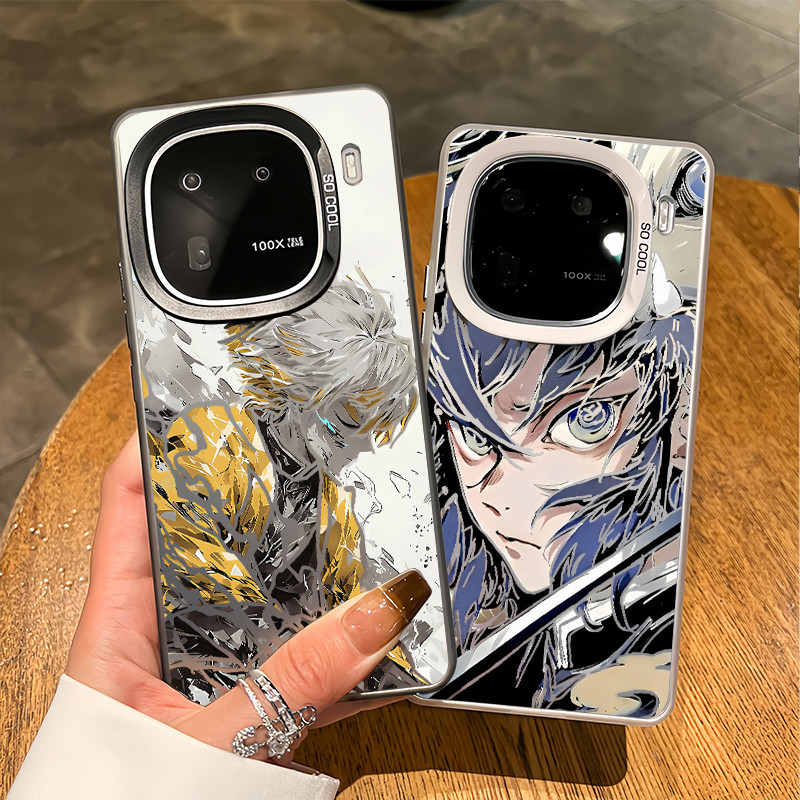 Anime Demon Slayer Zenitsu Inosuke Micro Mờ Cứng Ốp Lưng Điện Thoại iQOO 15 13 12 Pro Neo 11 Neo 10 Z10 Turbo Pro Z9 Vỏ iQOO Chống Sốc