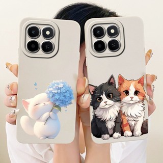 Dành Cho Honor X6C Vỏ Bảo Vệ Ống Kính HonorX6c X 6C 4G NIC-LX1 Ốp Điện Thoại Silicon Mềm Hoạt Hình Mèo Dễ Thương
