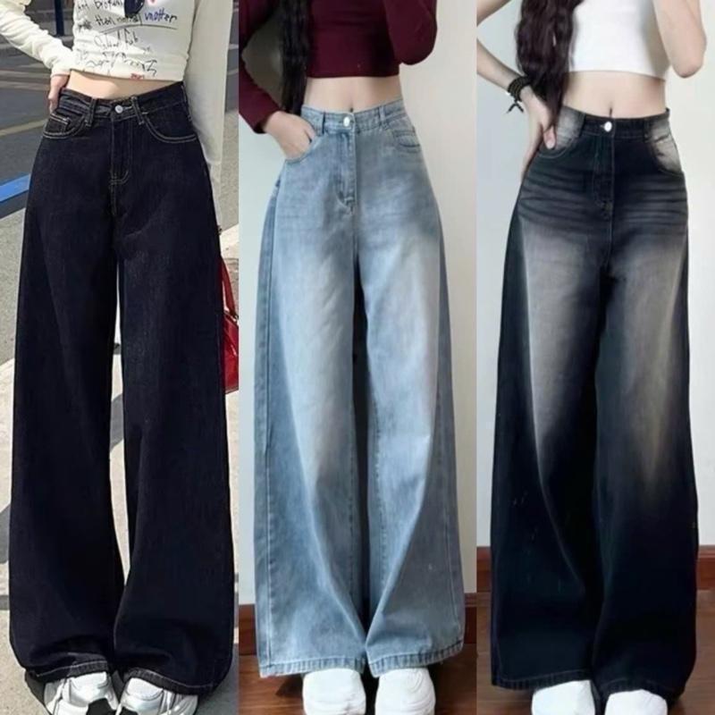 (50-100KG) QUẦN SUÔNG JEAN BIGSIZE NỮ CHẤT JEAN MỀM, LƯNG CAO TÔN DÁNG( Q539 Q540 Q547 Q527)