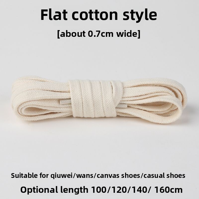 Dây giày phong cách Off-Trắng cho nam nữ, tròn, cotton nguyên chất, phù hợp giày thể thao, lười, da và bóng rổ