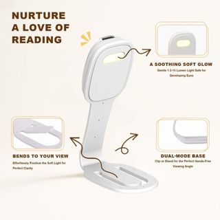 Đèn sách kẹp OUSXA, Đèn đọc sách LED siêu mỏng có thể sạc lại, Chăm sóc mắt với độ sáng có thể điều chỉnh độ sáng Đèn sách Mini 2 trong 1 Du lịch