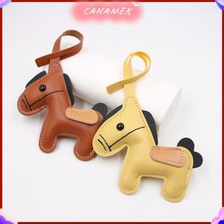 CANAMEK Hoạt Hình Da Nâu Ngựa Quyến Rũ Móc Khóa Mặt Dây Chuyền Nữ Móc Khóa Dễ Thương Động Vật Túi Trang Trí Phụ Kiện Trang Trí Quà Tặng CSF