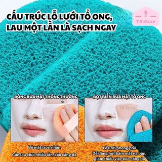 GECOMO Bông Rửa Mặt Siêu Mềm Dày Dặn Khổng Lồ 2XXL - Tẩy Da Chết, Làm Sạch Sâu 2-in-1