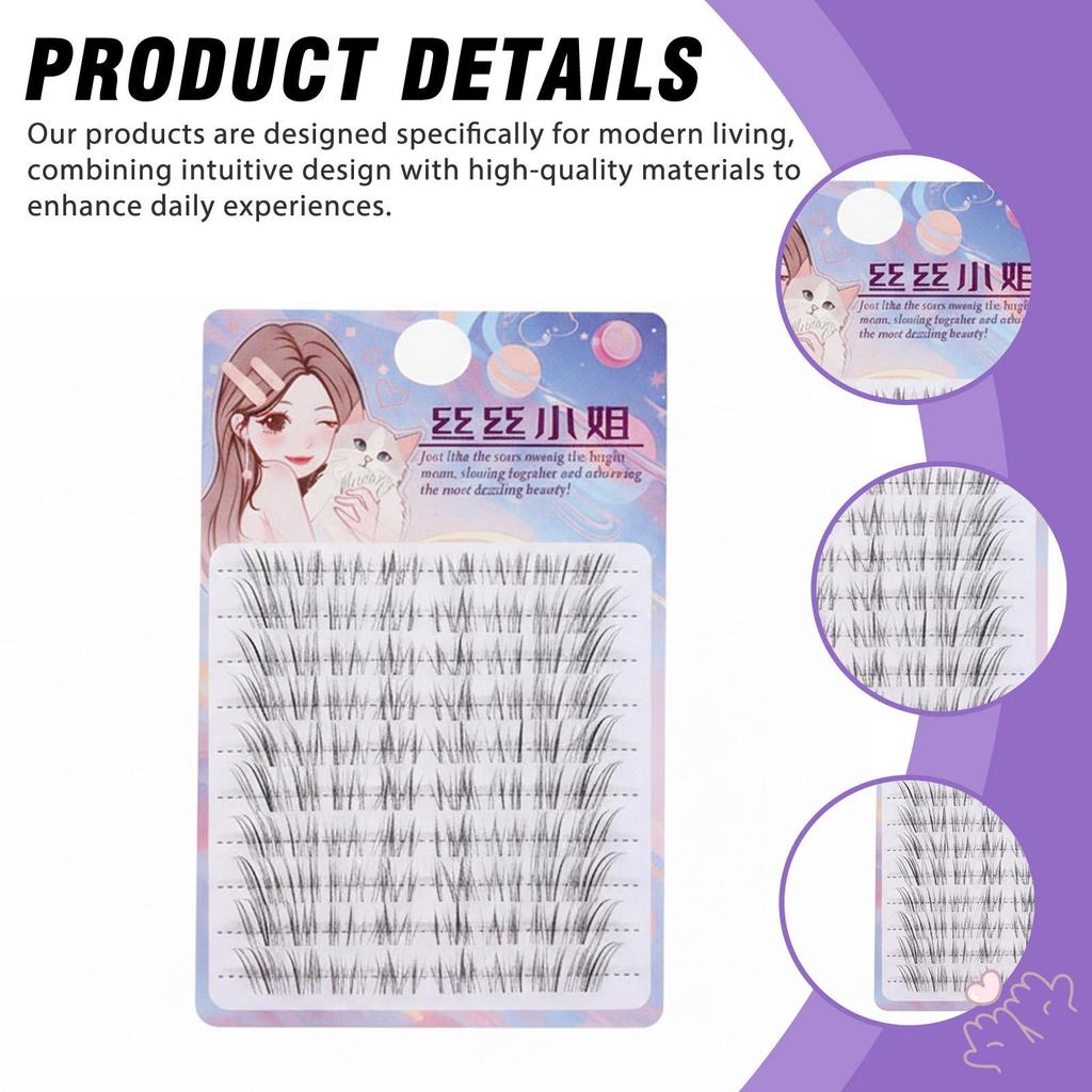 Fox Effect Lông mi giả 8-14mm Chiều dài hỗn hợp C Dây trong suốt xoăn Sợi mềm Tự nhiên hoang dã Nhìn không cần keo để trang điểm hàng ngày