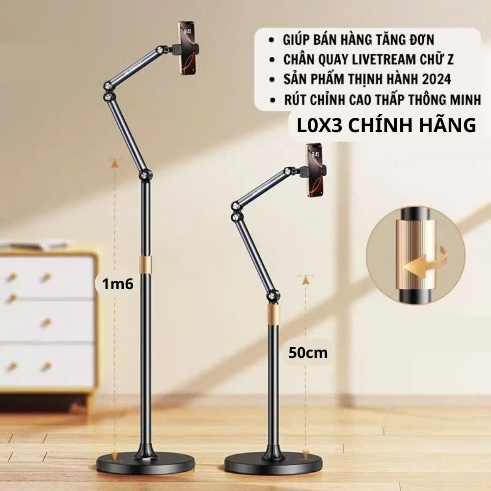 Giá Đỡ Điện Thoại Chữ Z L01 L58 Cao Cấp Xoay 360 Độ, Điều Chỉnh Chiều Cao Linh Hoạt, Hỗ Trợ Livestream, Quay Video