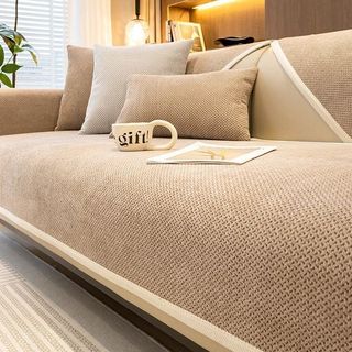 Hàng sẵn có Vận chuyển nhanh 110 * 280cm Màu xám đậm Thu đông Tenpi Sofa Đệm bốn mùa Đệm chống trượt đa năng Vỏ bọc tựa lưng Vỏ vải 2025 Phong cách mới Cảm giác cao cấp 01