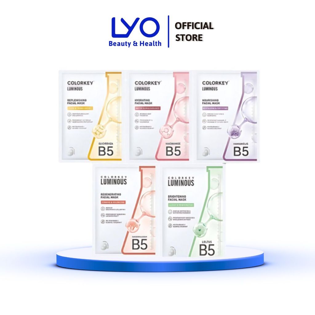 Mặt Nạ Giấy Cấp Ẩm Colorkey Luminous Vitamin B5 Facial Mask (Đủ 5 màu ...