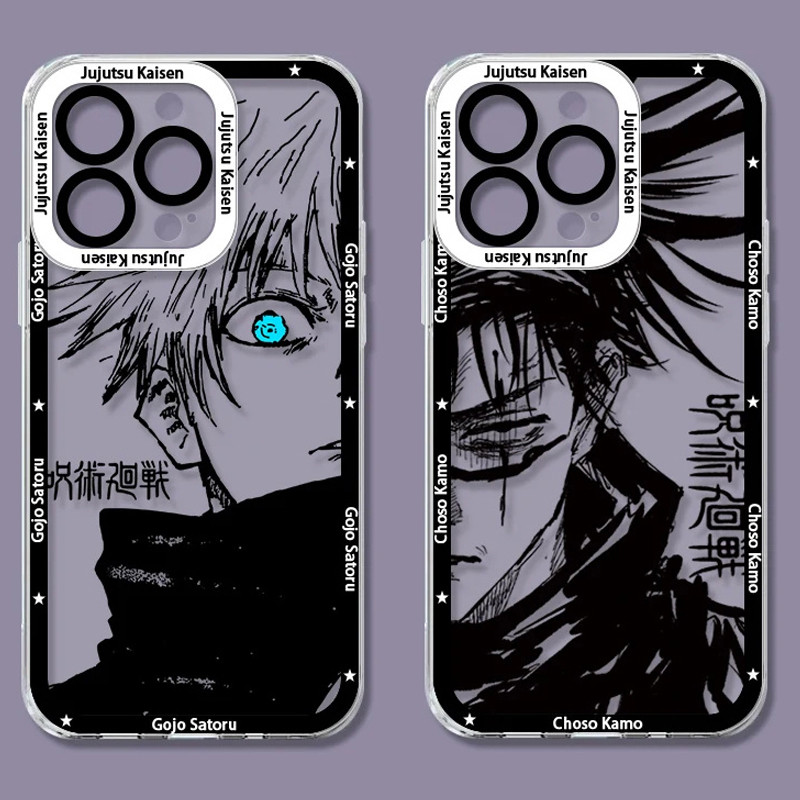 Jujutsu Kaisen Gojo Satoru Vỏ Điện Thoại Cho IPhone 11 Pro Max 7 8 6 6S Plus XR X XS MAX Ốp Lưng Mềm Trong Suốt Itadori Yuji TPU Silicone Hoạt Hình Thời Trang Trong Suốt Xu Hướng Thương Hiệu