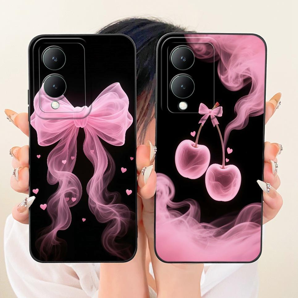 Dành Cho Vivo Y17s / Vivo Y28 4G 5G Vỏ Điện Thoại Họa Tiết Nơ Hoa Sang Trọng Bướm Nữ Tính Ốp Lưng Silicon Lỏng Mềm