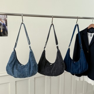 GC2 Nữ Ins Túi Đeo Ngang Denim Dung Tích Lớn Túi Đeo Vai Bền Di Động Có Dây Đeo Có Thể Điều Chỉnh CG2