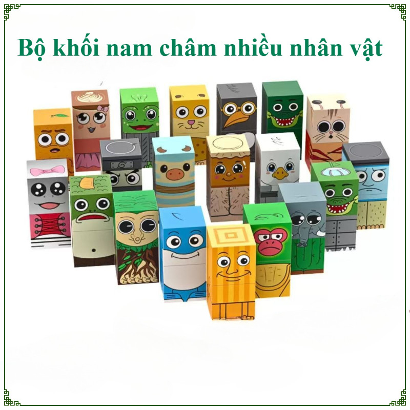 Bộ khối nam châm nhiều nhân vật – 10/20 mẫu lựa chọn, kích thích sáng tạo, đồ chơi lắp ráp cho trẻ em