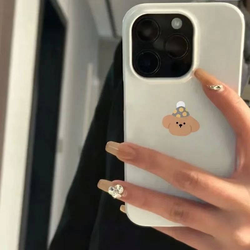 Chó con sáng jelly phù hợp với iPhone1314151617 điện thoại di động vỏ mềm