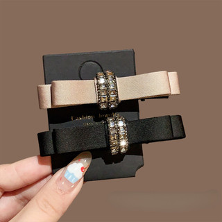 Kẹp tóc thấp nhấp nháy kim cương giả, phong cách Hàn Quốc, satin handmade