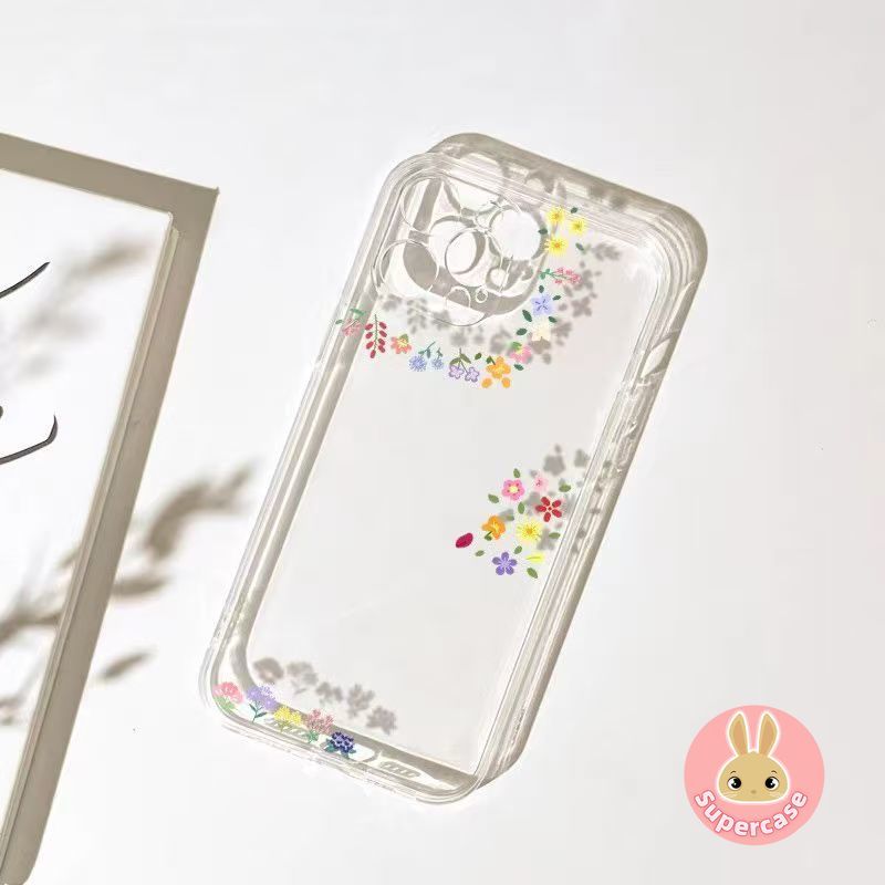 Ốp Điện Thoại Hoa Mùa Xuân Dễ Thương Cho Honor 500 400 200 Pro Lite Smart 300 Ultra 100 90 70 60 Pro Lite Smart 80 GT SE 9i 8S 5G Vỏ Hoạt Hình Đường Xanh Trong Suốt Bìa Mềm