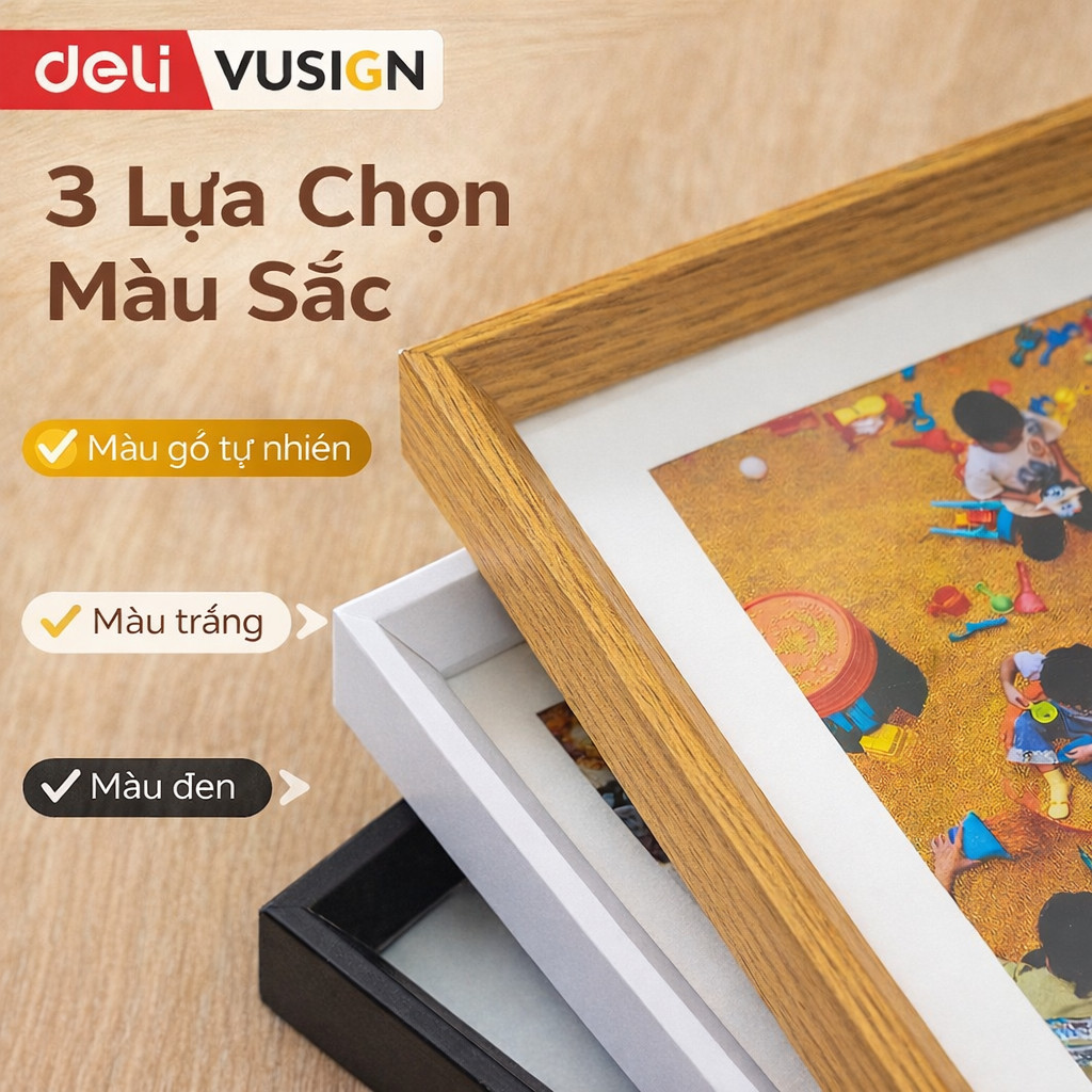 Khung Ảnh Để Bàn Deli Vusign - Trang Trí Tủ Kính Bàn Học Nhiều Kích Thước Màu Sắc Đẹp