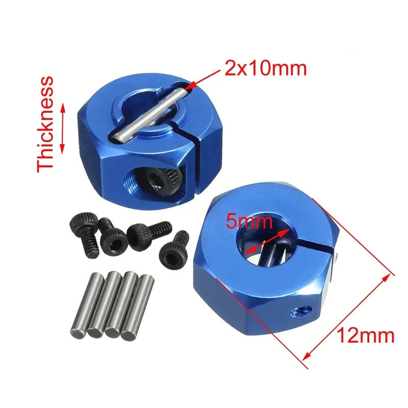 4 Kim Loại Hợp Kim Nhôm 5 / 6 / 7 Mm Dày Bánh Xe Vành Lục Giác Bộ Chuyển Đổi 12MM HSP HPI Tamiya Sakura Tất Cả 1 / 10 RC Xe 94123 94122 CS D4
