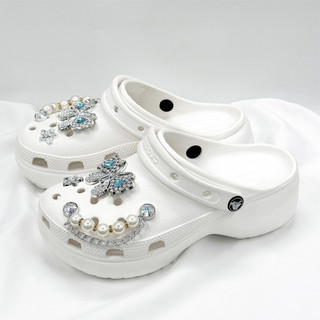 1 Bộ Dứa Dây Xích Giày Quyến Rũ Bộ Cho Tắc Bling Kim Cương Giả Hoa Sao Biển Giày Trang Trí Chân Phụ Kiện Giày Cho Nữ