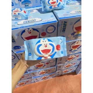 [Thùng 32 Gói] Khăn Giấy Ướt Doraemon Phú Đạt 120 tờ, Không Mùi, An Toàn Cho Da