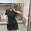 Bộ đồ thể thao Ice Silk short tay hai mảnh, phù hợp tập yoga và thể dục, nhanh khô.