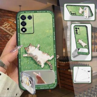 Ốp Điện Thoại Chân Đế Gương Cho OPPO K9S / Realme Q3S / Q3T / K10 Vitality Edition Túi Điện Thoại Thêu Chống Bụi Bẩn Bảo Vệ Chống Sốc Chống Thấm Nước Thiết Kế Thời Trang Bọc Toàn Bộ Hoạt Hình