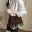 Túi đeo chéo tua rua Bohemian giả da lộn cổ điển Đinh tán có dây kéo Túi đeo vai