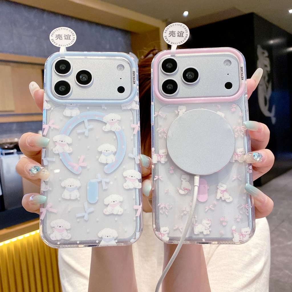 Bột hút từ tính mèo con Vỏ điện thoại Vỏ điện thoại cho IPhone 17 Pro Max 17 16 Pro Max 15 14 Vỏ điện thoại chống rơi B9RS