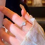 Mắt mèo đá zircon nhẫn nữ thanh lịch, tối giản - Perfect cho quà tặng hoặc xếp chồng