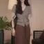 Áo len cardigan mỏng, cổ chữ V, phong cách Hàn Quốc, phù hợp mùa hè