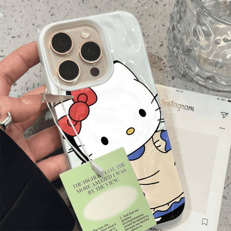 Gấp Vintage Hoạt Hình Thời Trang Anime Cat Họa Tiết Sóng Mềm Ốp Lưng Điện Thoại iPhone 17 16 15 14 13 12 11 Pro Max 14 15 16 Plus iPhone AIR Vỏ Chống Sốc