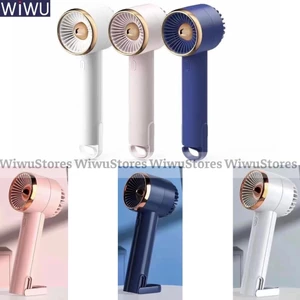 Quạt Cầm Tay 2in1 Wiwu Turbo Handheld Fan F303 - Pin 2000mAh Dùng Đến 8 Giờ, 3 Tốc Độ Gió, Có Đế Để Bàn Tiện