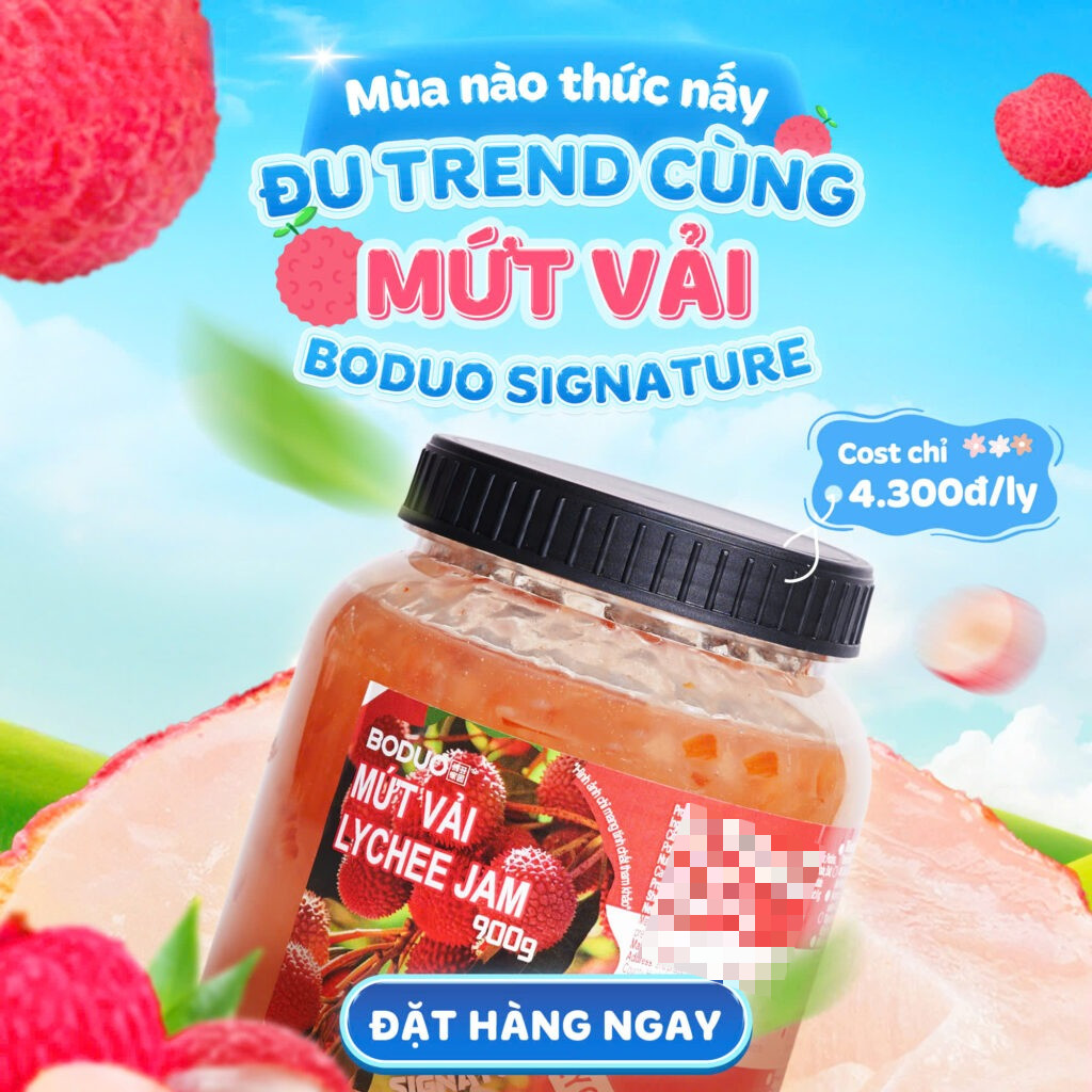 Mứt Trái Cây Boduo Đủ Hương Vị Hộp 1kg, Đa Ứng Dụng Pha Chế Đồ Uống Và Làm Nhân Bánh