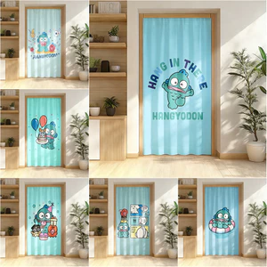Rèm cửa Hangyodon dễ thương Rèm Polyester nhẹ cho phòng ngủ Phòng khách Máy chăm sóc dễ dàng có thể giặt được