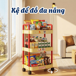 Kệ Đựng Bỉm Sữa 3–4 Tầng Có Bánh Xe Linh Hoạt, Kệ Nhựa Đa Năng Đựng Đồ Nhà Bếp, Xe Đẩy Spa Tiện Lợi