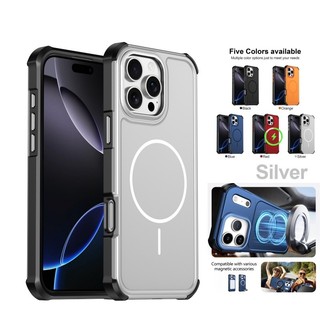 Ốp lưng từ tính hạng nặng cho IPhone 17 16 15 14 13 12 Pro Max Plus Vỏ cảm giác da