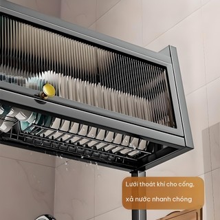 Kệ Chén Đĩa Inox Đặt Bên Chậu Rửa Chén, Có Tủ Chứa, Tổ Chức Bếp Nông Nhỏ Gọn Gàng  Đĩa Inox Đặt Bên Chậu Rửa Chén Có Tủ