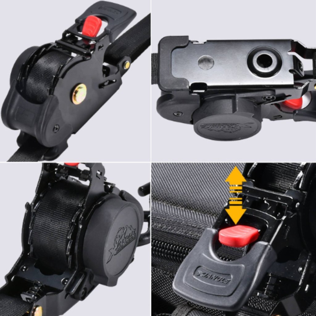 Phát hành một nút Dây đeo hàng hóa tự thu vào Chất liệu dây đeo chống mài mòn Dây đeo Ratchet có thể thu vào Lâu dài