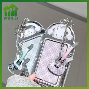 SWEET Kawaii 3 Inch Photocard Giá Đỡ Túi Mặt Dây Chuyền Khung Ảnh Hiển Thị Hình Đứng Đựng Thẻ Sinh Viên Móc Khóa Cho Túi n
