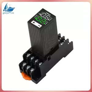 Rơle thời gian pha lê lỏng H3Y-4 AC220V Thời gian kép có đế Màn hình kỹ thuật số nhỏ Bộ trễ điều khiển thời gian chu kỳ màn hình kỹ thuật số nhỏ