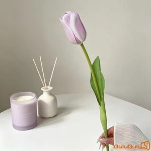 1 Thân hoa Tulip 3D nhân tạo Cây hoa Tulip giả thực tế Trang trí bình hoa cho vòng hoa thủ công DIY Trang trí ngày lễ tại nhà