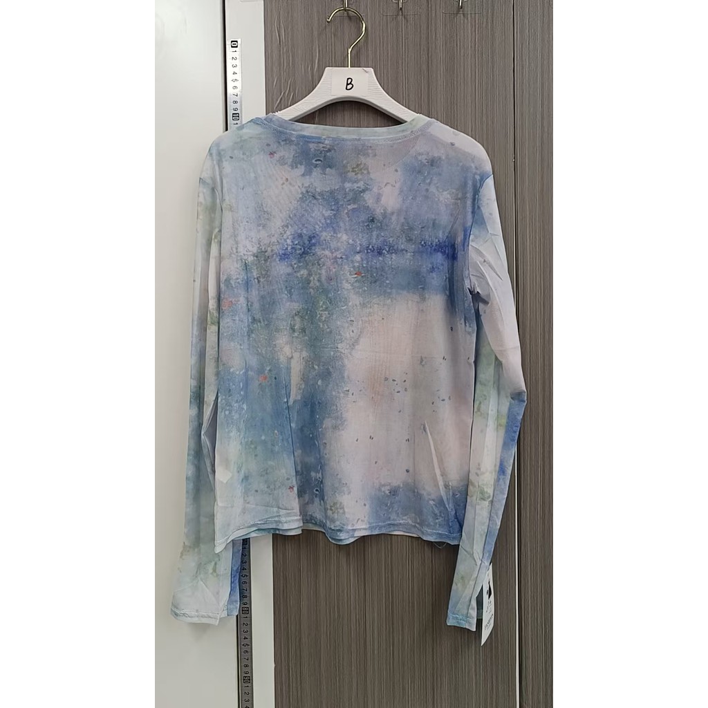 Milyfashion Gạc Co Giãn Rendering In Hình Áo Thun Chống Nắng Dài Tay Mùa Hè Thoải Mái Tất Cả Trận Đấu Sang Trọng I