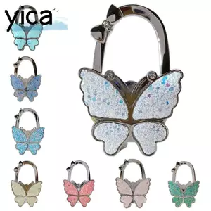 Móc Ví YICA, Móc Túi Xách Sáng Tạo Có Thể Gập Lại Cho Nữ, Móc Treo Túi Di Động Bền Đẹp Bướm Thời Trang Cho Bàn