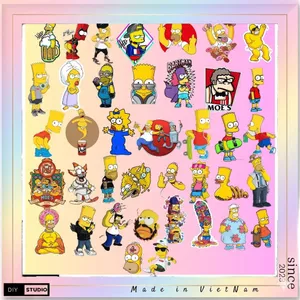 100 Nhãn Dán The Simpsons Sticker Hoạt Hình Gia Đình Simpson Chống Thấm Nước Trang Trí Mũ Bảo Hiểm, Ván Trượt, Xe, Sổ