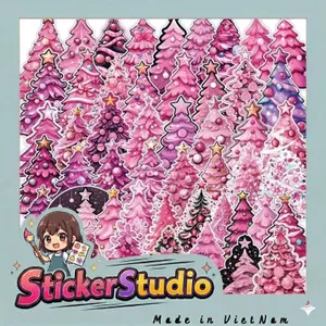 Set Sticker Noel Size 8-10cm Chống Nước Dán Laptop Vali Mũ Bảo Hiểm