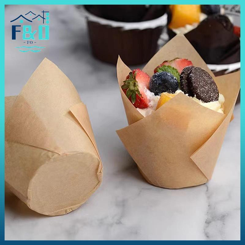 [F & O] 50 Chiếc Cốc Giấy Bánh Cupcake Tulip Muffin Chống Dầu Bánh Cupcake Lót Nướng Muffin Cup Bánh Bọc Trường Hợp Cho Tiệc Tắm Sinh Nhật {vn}
