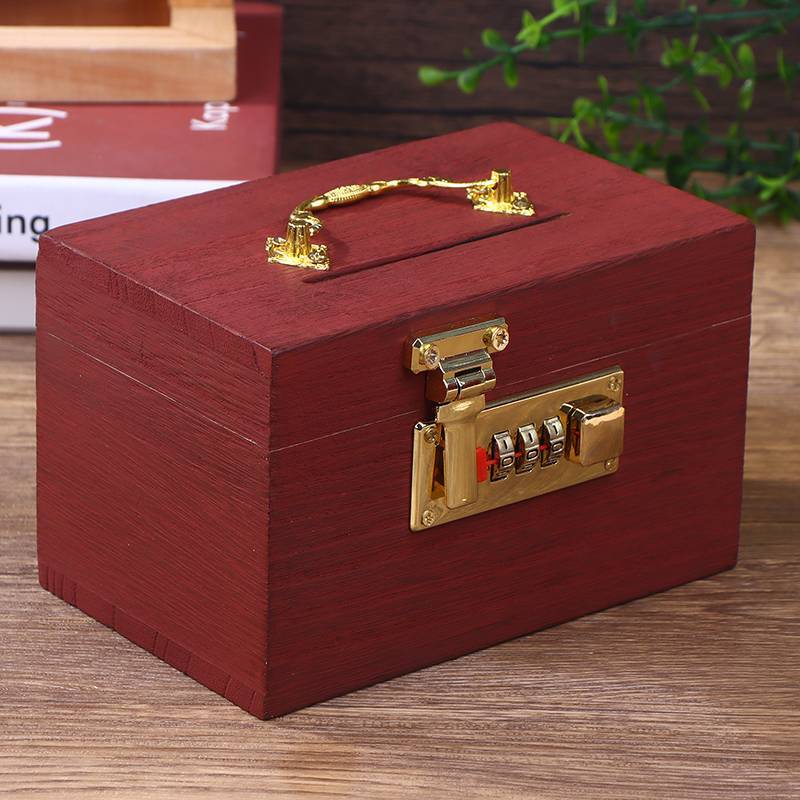 ZK Gỗ Mật Khẩu Khóa Heo Đất Tiết Kiệm Tiền Đồng Xu Hộp Tổ Chức Cho Trẻ Em Quà Tặng VN