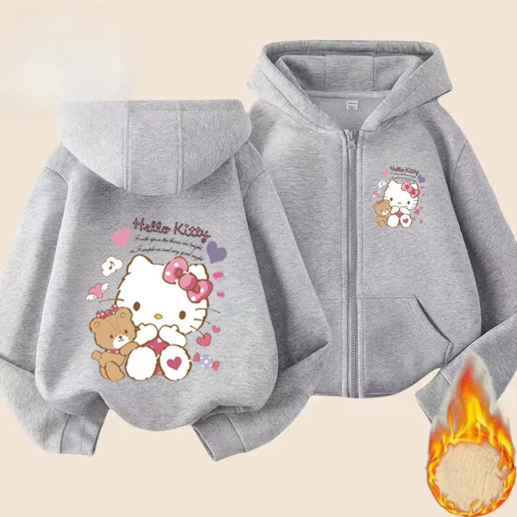 Áo khoác có mũ trùm đầu Hello Kitty Kids Áo Hoodie in hình hoạt hình ngọt ngào để mặc hàng ngày